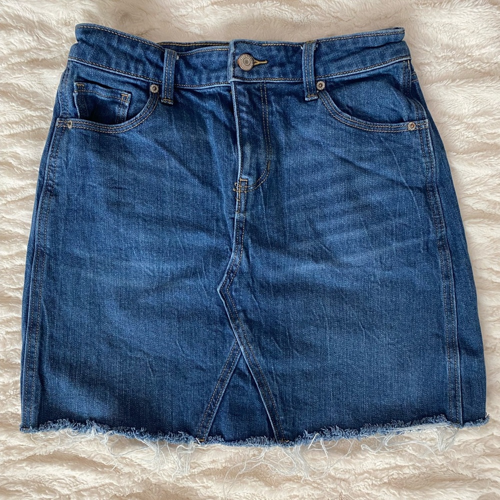 Cute Jean Frayed Skirt